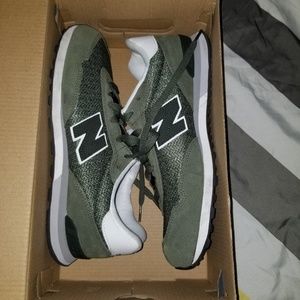 Army green new balance sneakers